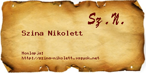 Szina Nikolett névjegykártya